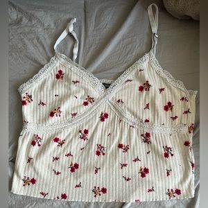 White with flowers tank top